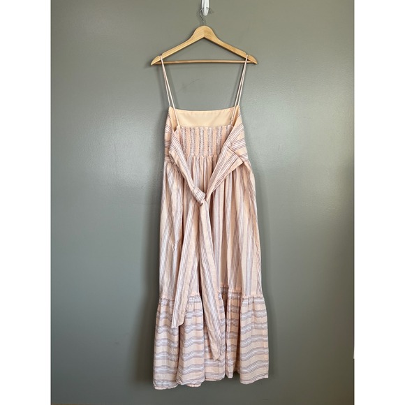 American Eagle maxi dress cotton linen striped cottagecore size XXL travel vaca - Picture 7 of 8